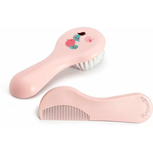 Suavinex Tigers Brush-comb Set set za djecu od rođenja Pink 2 kom
