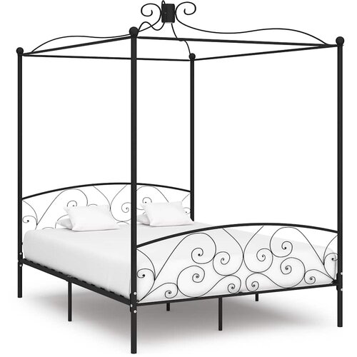 Okvir za krevet s nadstre&scaron;nicom crni metalni 180 x 200 cm Cijene