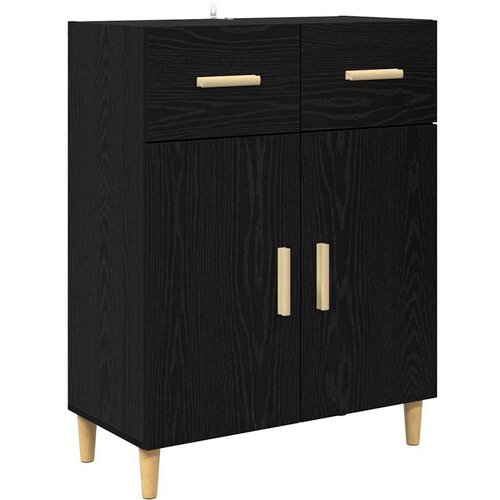 VidaXL Highboard Zidne s ladicama 2 pcs Crni hrast Konstruirano drvo Slike