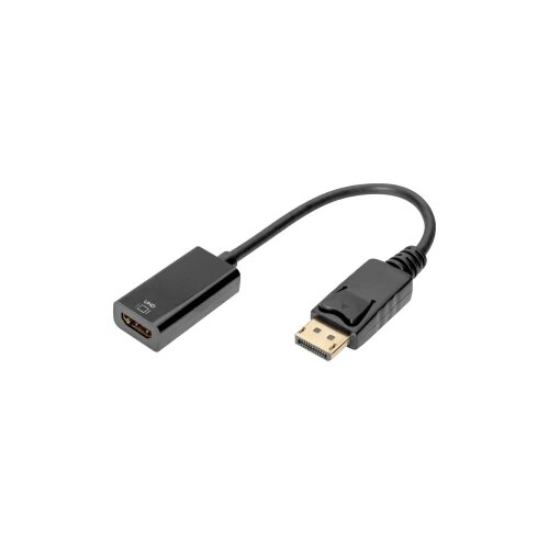 Digitus DisplayPort / HDMI priključni kabel DisplayPort utikač, HDMI A utičnica 0.20 m crna DB-340415-002-S dvostruko za&amp;scaron;tićen, standardni HDMI, podržava HDMI, sa za&amp;scaron;titom DisplayPort kabel Slike