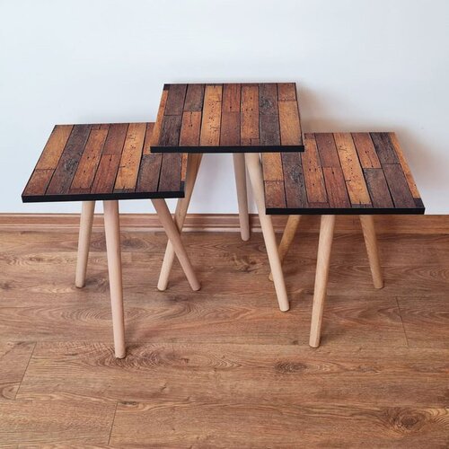Hanah home 3Shp356 - Brown Brown Nesting Table (3 Pieces) Cene