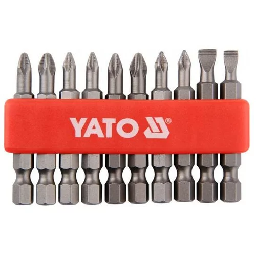 Yato komplet nasvetov / bitov 50 mm 10 psov Ravna mešanica/pH/PZ 0483, (21107771)