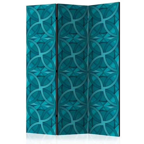  Paravan u 3 dijela - Geometric Turquoise [Room Dividers] 135x172