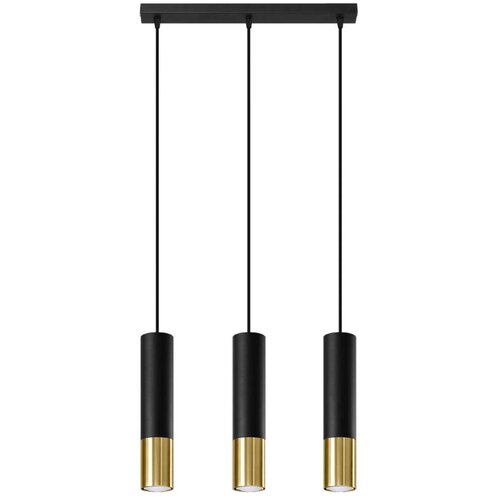  Sollux SL.0954 - Luster na sajli LOOPEZ 3xGU10/10W/230V crna/zlatna Cene
