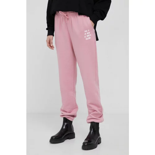 Mc2 Saint Barth Pamučne hlače za žene, boja: ružičasta