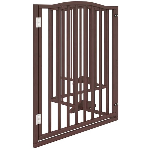  Vrata za pse s vrata&amp;scaron;cima 4 panela sklopiva 320 cm drvo topole Smeđa 80 x 90 x 2 cm Slike