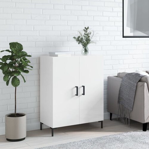 vidaXL Komoda visok sijaj bela 69,5x34x90 cm inženirski les Cene
