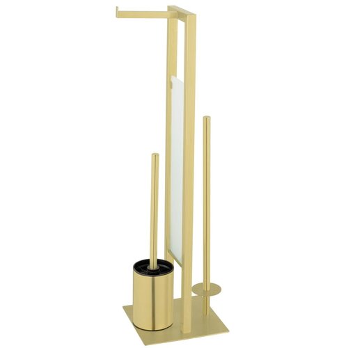Wenko 26034100 - set za WC RIVALTA 18x70 cm nerđajući čelik/zlatna/bela/crna Slike