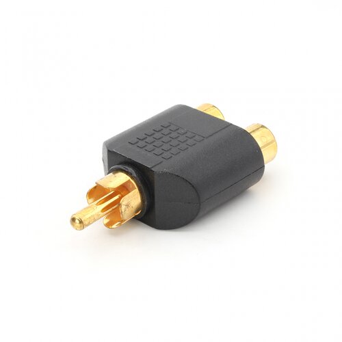  HWD-AD34 Adapter RCA muški ulaz na 2xRCA ženski ulaz, Crni Cene