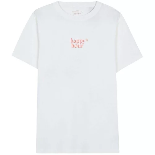 Scalpers Majica 'Happy' koraljna / prljavo bijela
