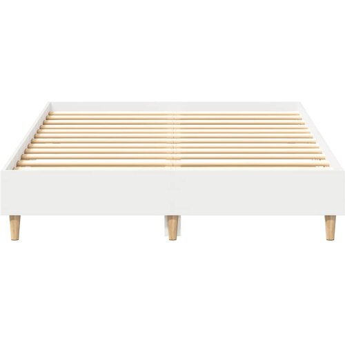  Okvir za krevet bijeli 120 x 200 cm konstruirano drvo Slike