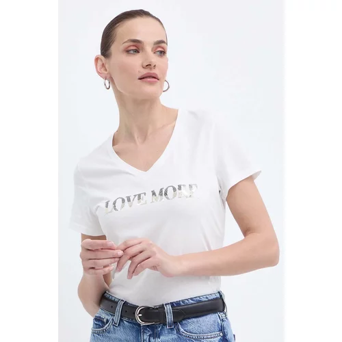 Morgan Kratka majica DBLANC ženska, bela barva, DBLANC