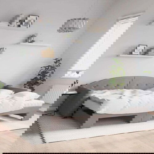  Izvlečna dnevna postelja z vzmetnicami taupe 100x200 cm blago, (20936898) Slike