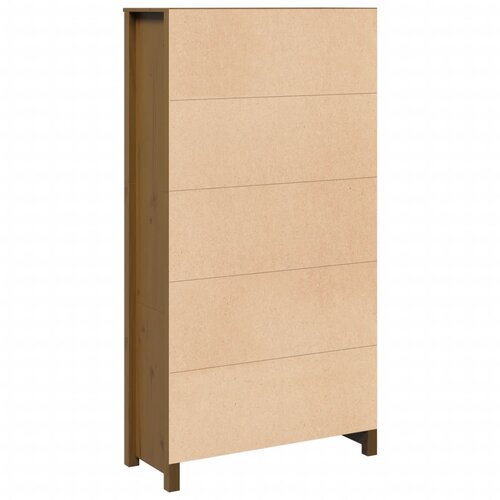  Visoka komoda boja meda 80 x 35 x 154 cm od masivne borovine Slike
