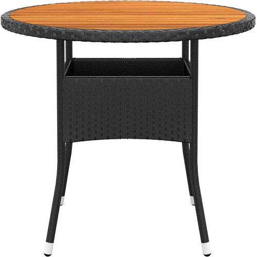 Vrtni stol &amp;Oslash; 80 x 75 cm od bagremovog drva i poliratana crni Slike