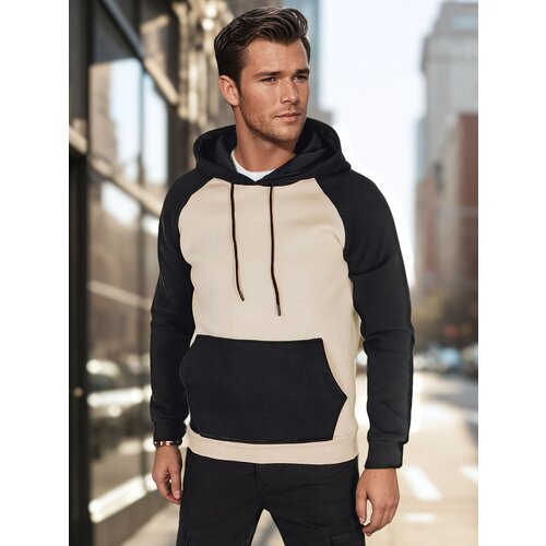 DStreet Bluza męska basic z kapturem beżowa Cene