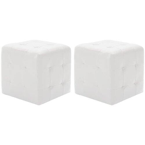 vidaXL Tabure 2 kom bijeli 30 x 30 x 30 cm od umjetne kože Cijene