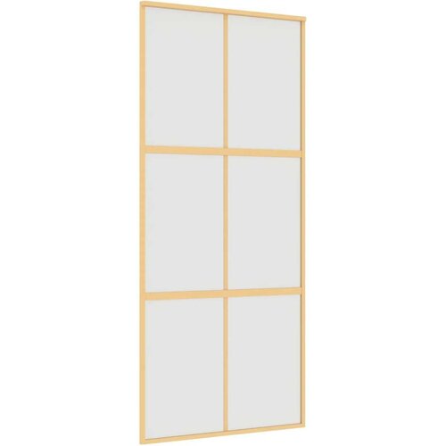  Klizna vrata zlatna 90 x 205 cm matirano staklo ESG i aluminij Slike