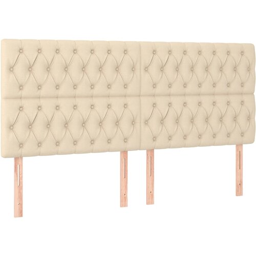 Maison Chic Posteljno vzglavje - Vzglavna omarica 4 kosa krem 100x7x78/88 cm blago, (22077015) Slike