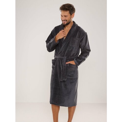 De Lafense Men's bathrobe 803 M-2XL grey 045 Slike