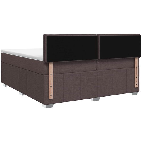  Boxspring krevet s madracem Tamno smeđa 200 x 200 cm Tkanina Slike