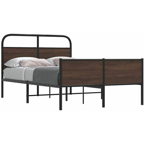 vidaXL Posteljni okvir brez vzmetnice 120x190 cm rjav hrast inž. les Cene