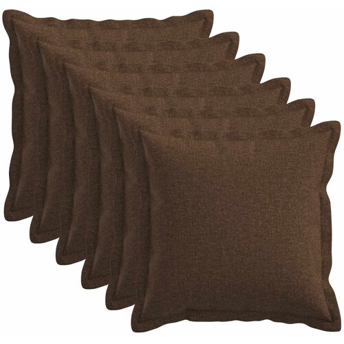  Presvlaka za jastuk 6 pcs HOUTEN Smeđa 45 x 45 cm Umjetni lan Cijene