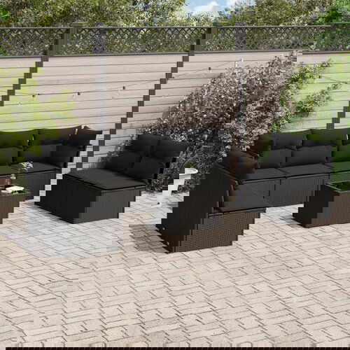vidaXL 9-dijelni set vrtnih sofa s jastucima crni od poliratana Cijene