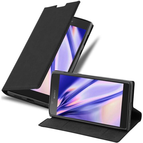 Cadorabo Ohišje, združljivo z Sony Xperia L1 v nočna črna - Zaščitni ovitek z magnetnim zapiranjem, stoječo funkcijo in režo za kartice, (20549196) Cene