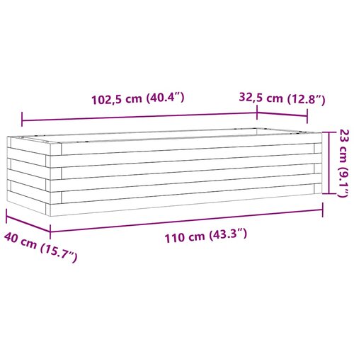  Vrtna sadilica vo&amp;scaron;tano smeđe boje 110x40x23 cm od borovine Slike