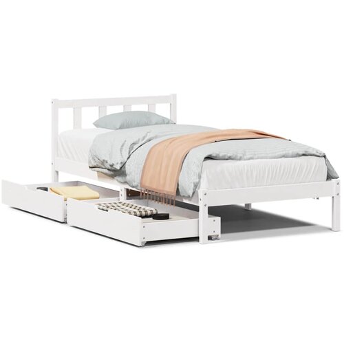 Maison Chic Postelja za odrasle - Posteljni Okvir brez vzmetnice bel 90x200 cm trdna borovina, (22082518) Slike