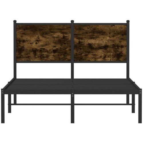 VidaXL Metalni okvir kreveta s uzglavljem boja hrasta 120 x 200 cm Slike