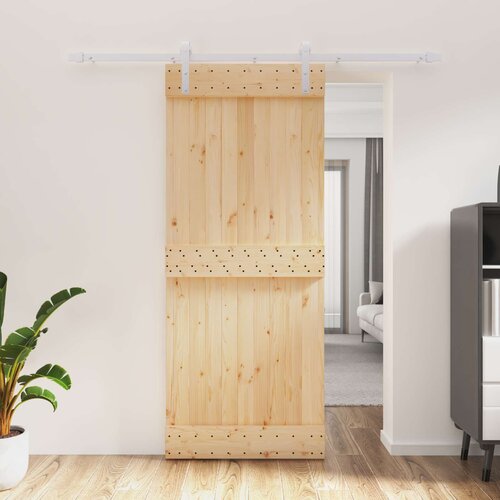  Klizna vrata Prirodna i bijela 85 x 210 cm Čvrsta borovina Cijene