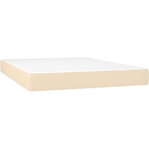 vidaXL Box spring postelja z vzmetnico krem 140x190 cm blago Cene