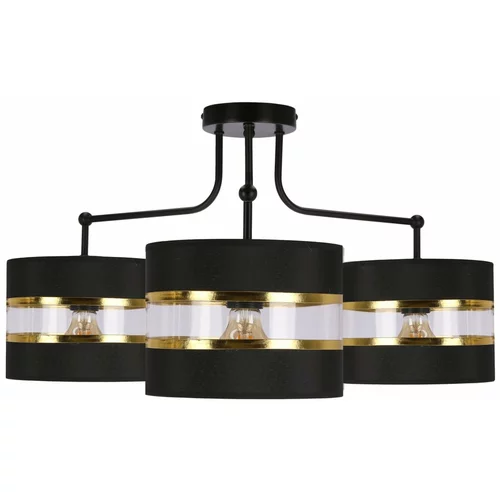 Candellux Lighting Crna stropna svjetiljka s tekstilnim sjenilom ø 20 cm Andy –
