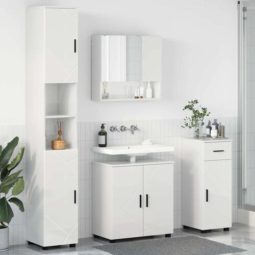 VidaXL Set namje&amp;scaron;taja za kupaonicu Zidne 4 pcs Visoko sjajno bijela Slike