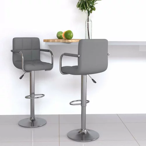  Barski stolčki 2 kosa sivo umetno usnje, (20624701)