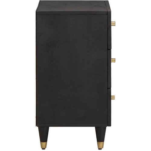  Noćni ormar s ladicama Crna 50 x 33 x 62 cm Čvrsto drvo manga Slike