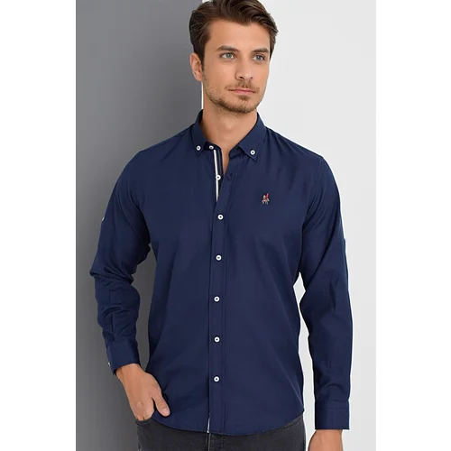 Dewberry G674 MEN'S SHIRT-NAVY BLUE