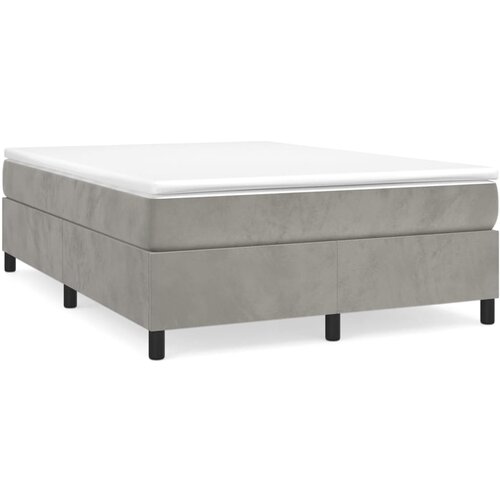 Maison Chic Box spring postelja - Vzmetna postelja z vzmetnico svetlo siva 140x200 cm žamet SL19072, (21893637) Cene