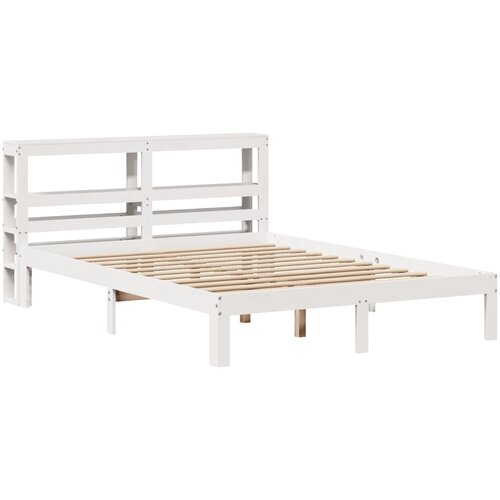 VidaXL Okvir za krevet s uzglavljem bijeli 150 x 200 cm borovina Slike