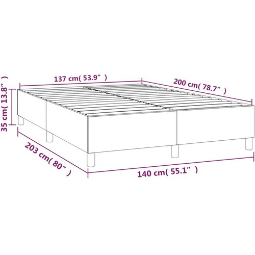  Okvir za krevet s oprugom sivi 140x200 cm od umjetne kože Slike