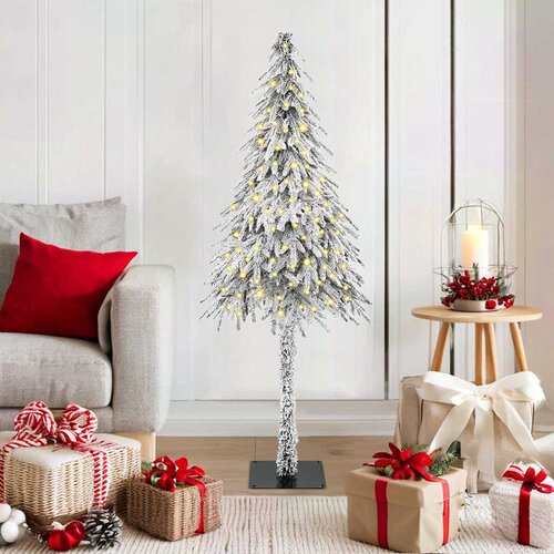 VidaXL Božićno drvce S LED lampica Bijelo 120 cm PE Slike