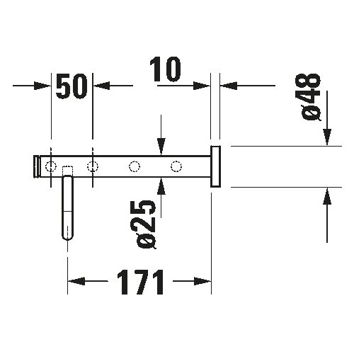 Duravit 99251000 - zidni držač za pe&amp;scaron;kire d-code 65 cm, sjajni hrom Slike
