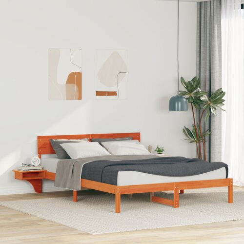 VidaXL Posteljni okvir z nočnimi omaricami Vo&amp;scaron;čeno rjava 160 x 200 cm Slike