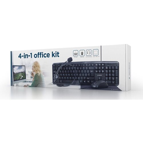 Tastatura + miš + podloga + slušalice office GEMBIRD, KBS-UO4-01, multimedia USB, USA layout Cene