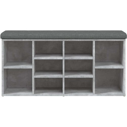 VidaXL klupa za cipele siva boja betona 102x32x50 cm konstruirano drvo Slike