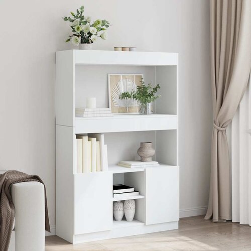  Visoka komoda bijela 92 x 33 x 140 cm od konstruiranog drva Cijene
