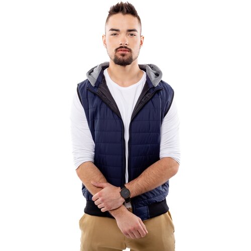 Glano Men&amp;#039;s Quilted Vest with Hood - navy Slike