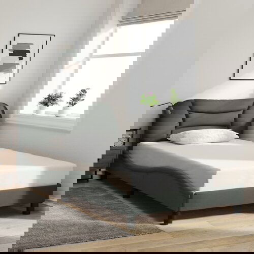 Furnova Posteljni okvir brez vzmetnice temno siv 100x200 cm blago, (21940787) Slike
